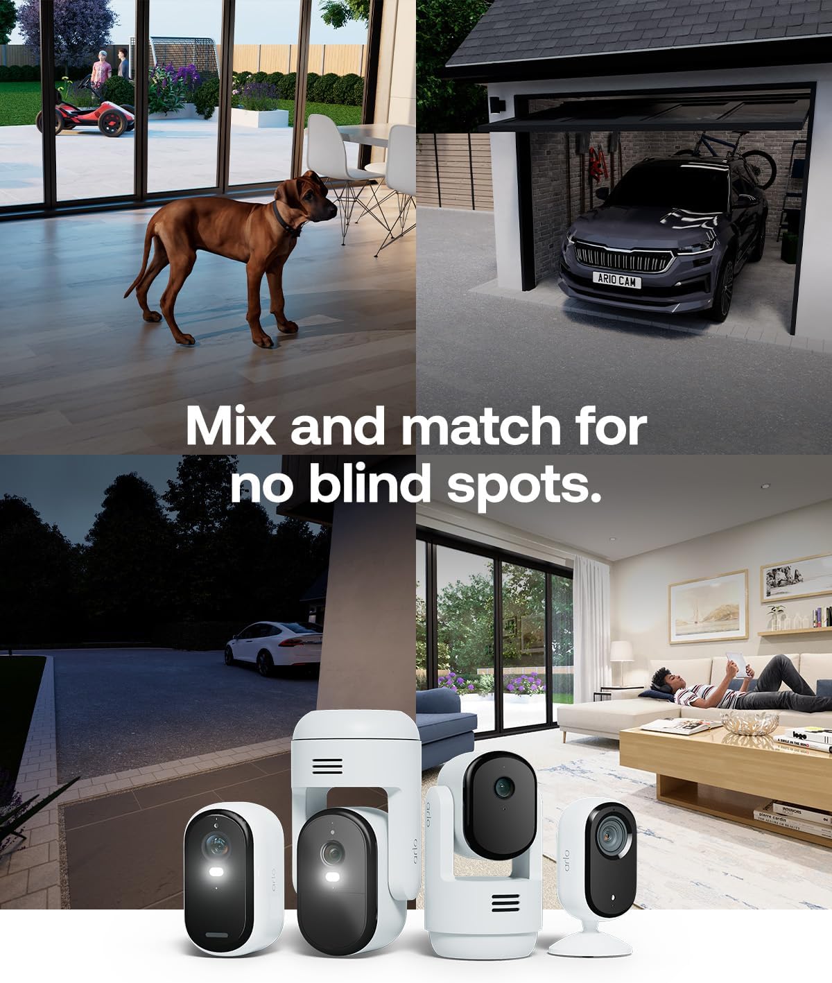 Essential 3 HD Wireless Security Camera Outdoor, Battery-Powered WiFi Home CCTV with Colour Night Vision, Spotlight, Alarm Siren, 2-Way Audio, AI Recognition, Smart Home Compatible, Easy Install 3 Cameras