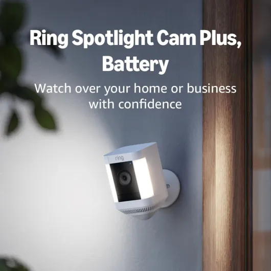 Spotlight Cam Plus, Battery - Home or business security with HD video, Two-Way Talk, Color Night Vision, and Security Siren (2022 release) - White White 1 Camera Battery