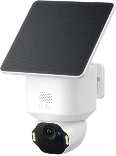 Eufy SoloCam E42, 4K Security Camera Wireless Outdoor, Solar Powered, AI Motion Tracking, Strobe Light, Pan & Tilt, Facial Recognition, Up to 16 TB, Smart Home Compatible Solo Cam