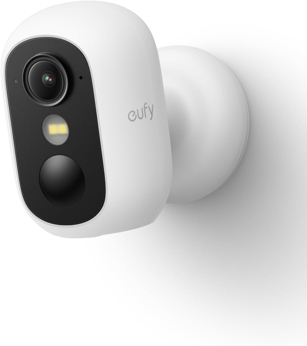 EufyCam C35, Wireless Security Camera, Outdoor and Indoor, Magnetic Mount, Color Night Vision, Local Storage, No Monthly Fee, IP67, Supports Solar Panel, White Solocam
