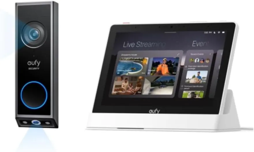 Video Doorbell E340 (Battery Powered) with Smart Display E10, Dual Cameras with Delivery Guard, 2K Full HD and Color Night Vision, No Monthly Fee