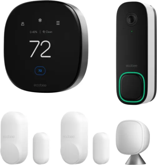 Total Security and Savings Bundle with Smart Doorbell Camera (Wired), SmartSensor for Doors and Windows, and Smart Thermostat Premium Total Security Bundle
