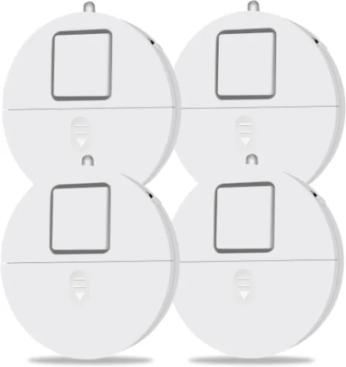Window Alarm System 4-Pack - Ultra-Loud 120dB Alarms with Advanced Vibration Sensors - Window Security Alarms for Glass Break Detection - Features Low Battery LED Indicator 4 pack