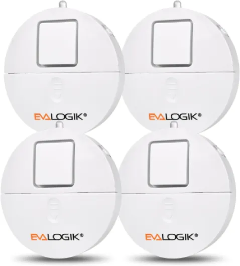 Modern Ultra-Thin Window Alarm with Loud 120dB Sound and Vibration Sensors Compatible with Virtually Any Window, Glass Break Alarm Perfect for Home, Office, Dorm Room- 4 Pack