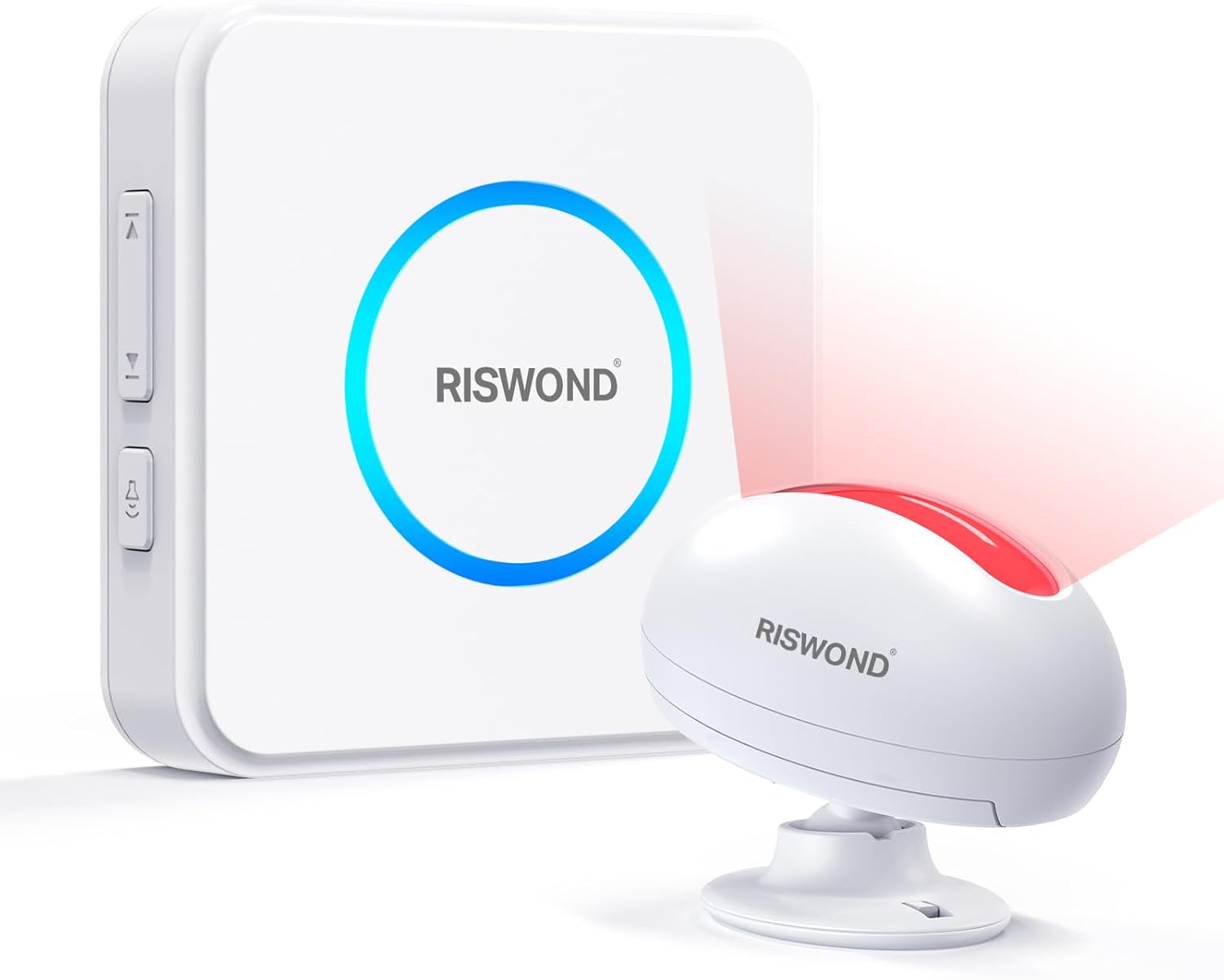 Motion Sensor Door Chime, Wireless Motion Detector Alarm Indoor, Business Entry Alert Bell with Buzzer, Doorbell for Home/Garage Door/Store, USB/Battery Powered 1 Rreceiver 1 Sensor
