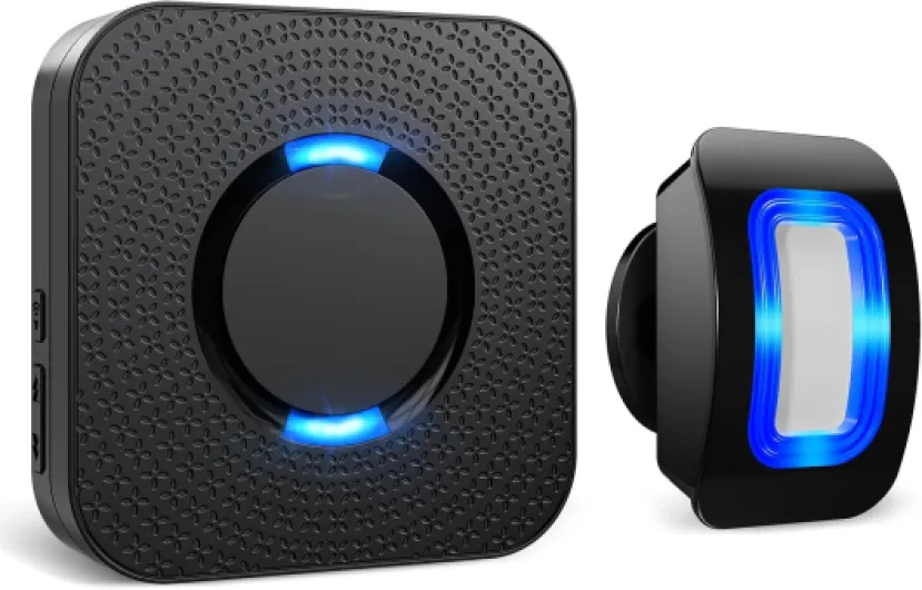 Wireless Motion Sensor LED Light - Motion Detector Alarm Chimes Door Sensor with 500 FT Range Security Alert Monitor System for Home, Business, Store, Office, School A 1 Receiver+1 Sensors