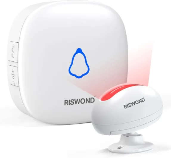 Wireless Motion Sensor Door Chime: Business Entry Doorbell Indoor Motion Detector Buzzer (500Ft Range, 32 Tunes, 5 Level Volume) Store Entrance Alert Bell Bed Alarm for Elderly Dementia Patients 1 Rreceiver 1 Sensor