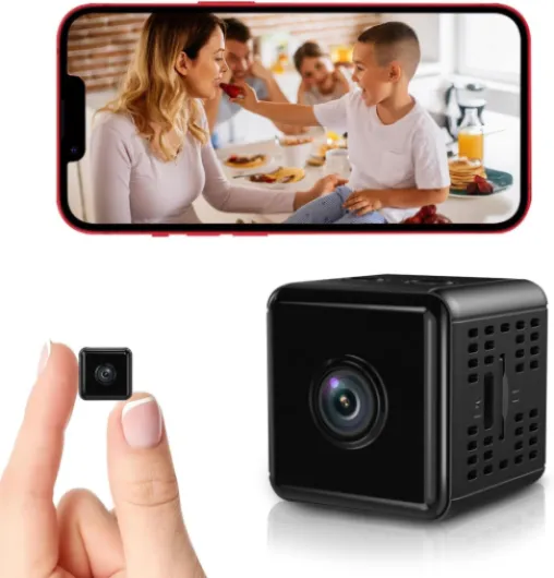 Hidden Camera,1080P WiFi Spy Camera - with Night Vision & Motion Detection, Wireless Indoor Security Camera for Pet/Baby/Nanny, App Live Feed, Smallest Smart for Home Monitoring Black