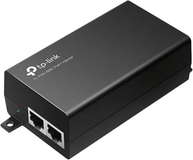 TP-Link PoE+ Injector Gigabit - Non-PoE to PoE Adapter - 802.3at/af Compliant - Up to 30W Power Budget - Wall Mountable - Plug&Play - Up to 100m(328 ft) - UL Certified(POE160S) Black