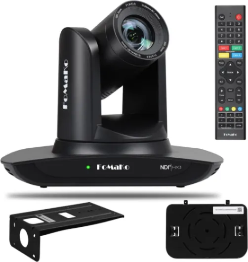 NDI PTZ Camera, AI Auto-Tracking Gen 3, 20x Optical Zoom LAN USB3.0 HDMI PTZ Camera for Church Services Worship Education (NDI 6 & NDI HX3) FMK20UH NDI-B (Black Color) Black 20X AI NDI Camera