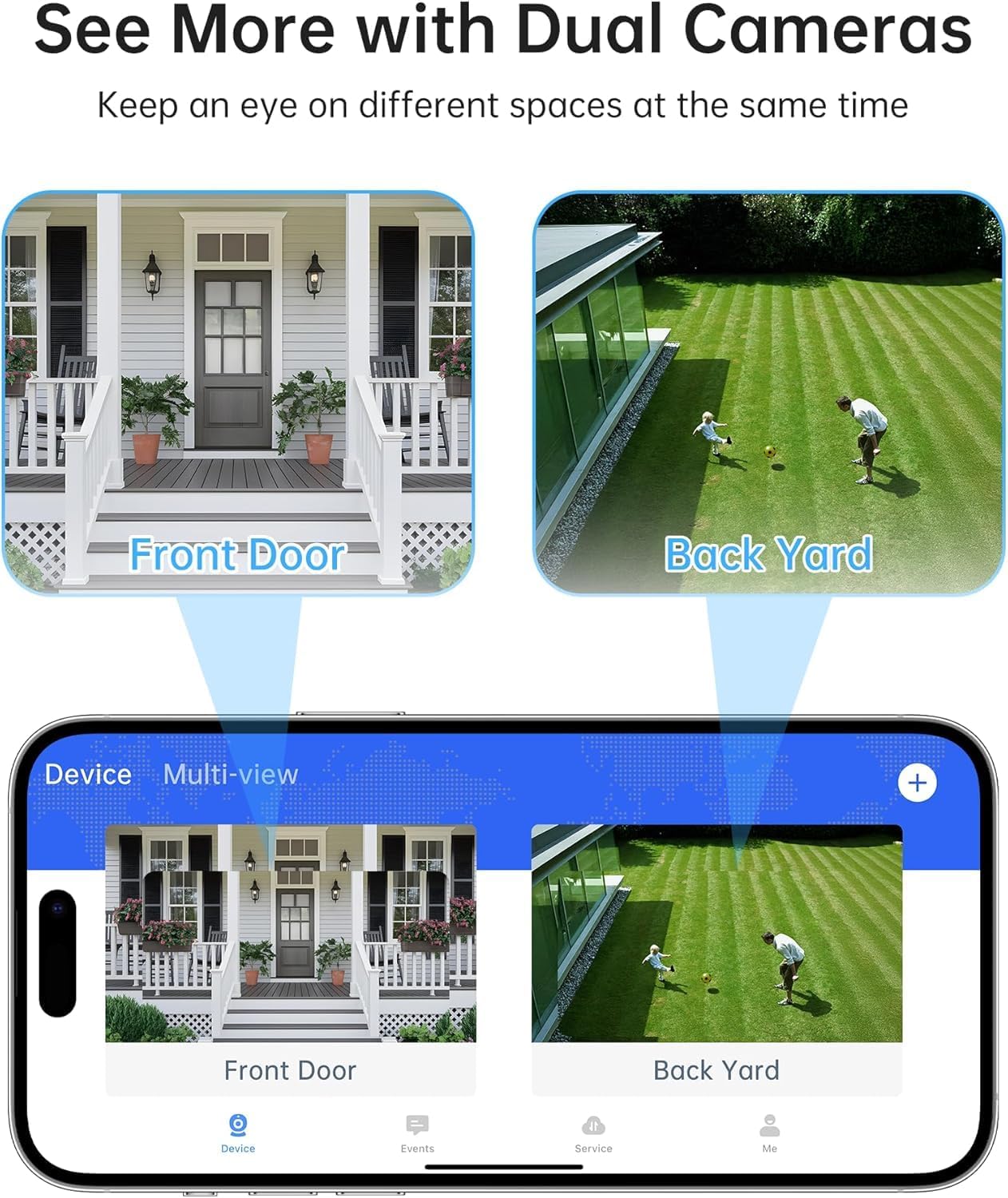 Wireless Security Camera Outdoor, 2K Wireless Cameras for Home Security, Outdoor Camera with Color Night Vision, Human Detection, 2-Way Audio, IP65 Waterproof, TF/Cloud Storage, 2 Pack 2 Packs
