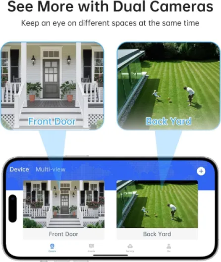 Wireless Security Camera Outdoor, 2K Wireless Cameras for Home Security, Outdoor Camera with Color Night Vision, Human Detection, 2-Way Audio, IP65 Waterproof, TF/Cloud Storage, 2 Pack 2 Packs