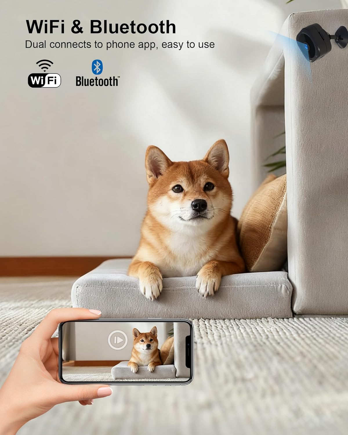 AOBOCAM Mini Spy Hidden Camera, Wireless WiFi home security camera 1080P HD, Indoor Camera with Night Vision, Motion Detection, Cloud & SD Card Storage come with app (Black 1)