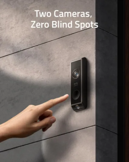 Video Doorbell S330 (Battery-Powered) with Homebase, Dual Motion Detection, Package Detection, 2K HD, No Monthly Fee, 16GB Local Storage