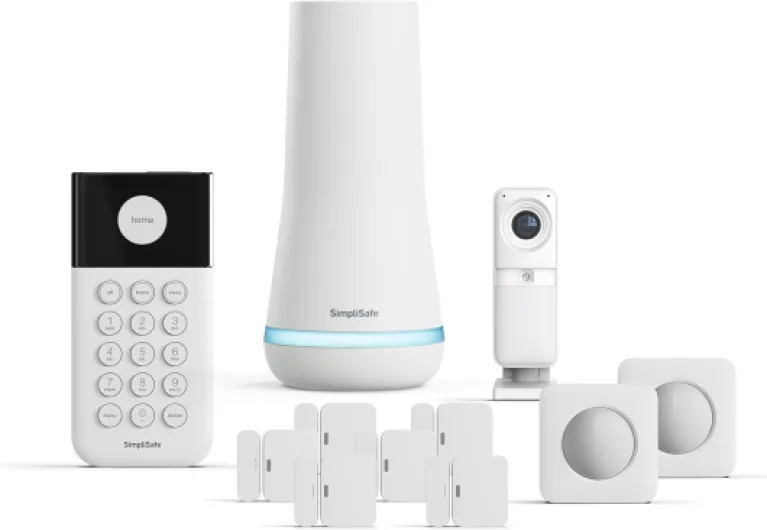 11 Piece Wireless Home Security System Gen 3 with Wireless Indoor HD Camera - Optional 24/7 Professional Monitoring - No Contract - Compatible with Alexa and Google Assistant,White