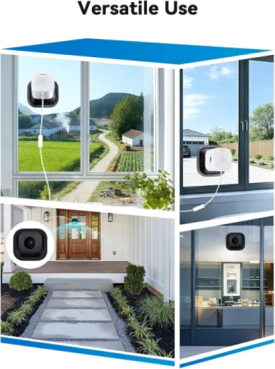 3MP 2K Indoor Window Camera - 2.4GHz & 5GHz WiFi Window Cameras for Home Security Looking Outside with Bracket, AI Color Night Vision, Person & Motion Detection, Anti-Glare, Anti-Reflection