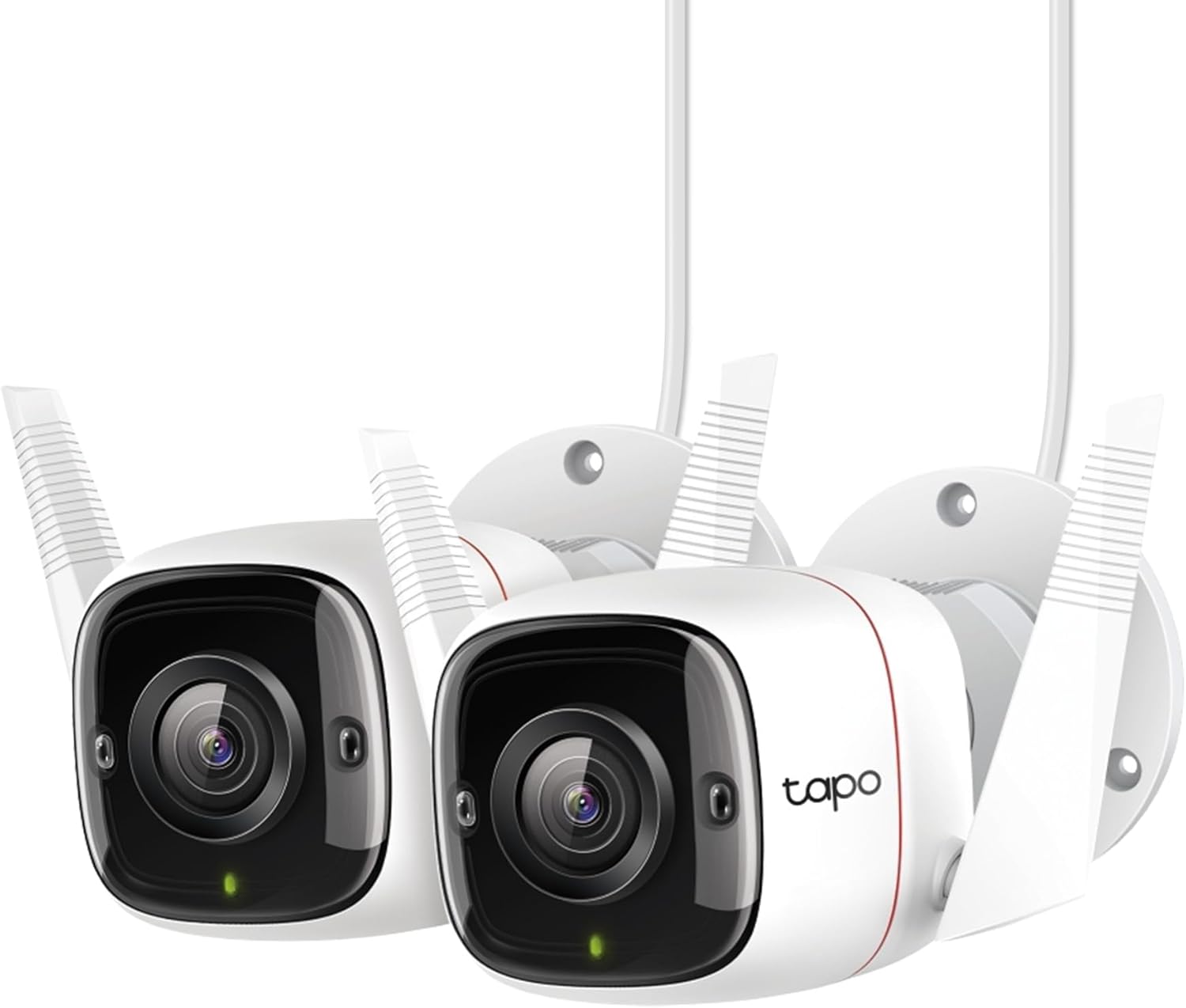 C310P2 2-Pack 2K Security Camera Outdoor Wired, Outdoor Camera No Monthly Fee, AI Detection, Advanced Night Vision, Two-Way Talk, IP66 Weatherproof, Works with Alexa & Google 2K 3MP 2 Pack