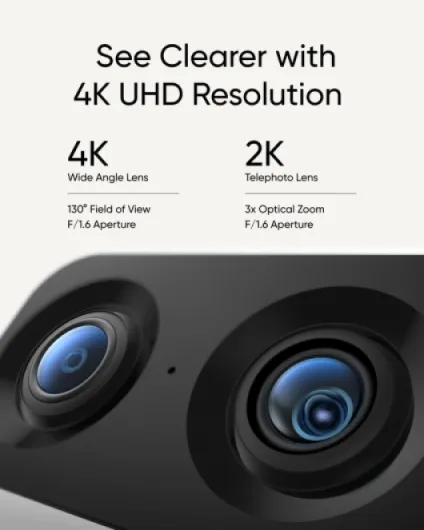 Camera S350 4K UHD Indoor Camera with 8× Zoom and 360° Pan &Tilt,Dual Cameras,No Subscription,Ideal for Baby Monitor/Pet&Dog Camera/Home Security Camera,Human/Pet Detection,2.4G/5G Wi-Fi eufycam S350