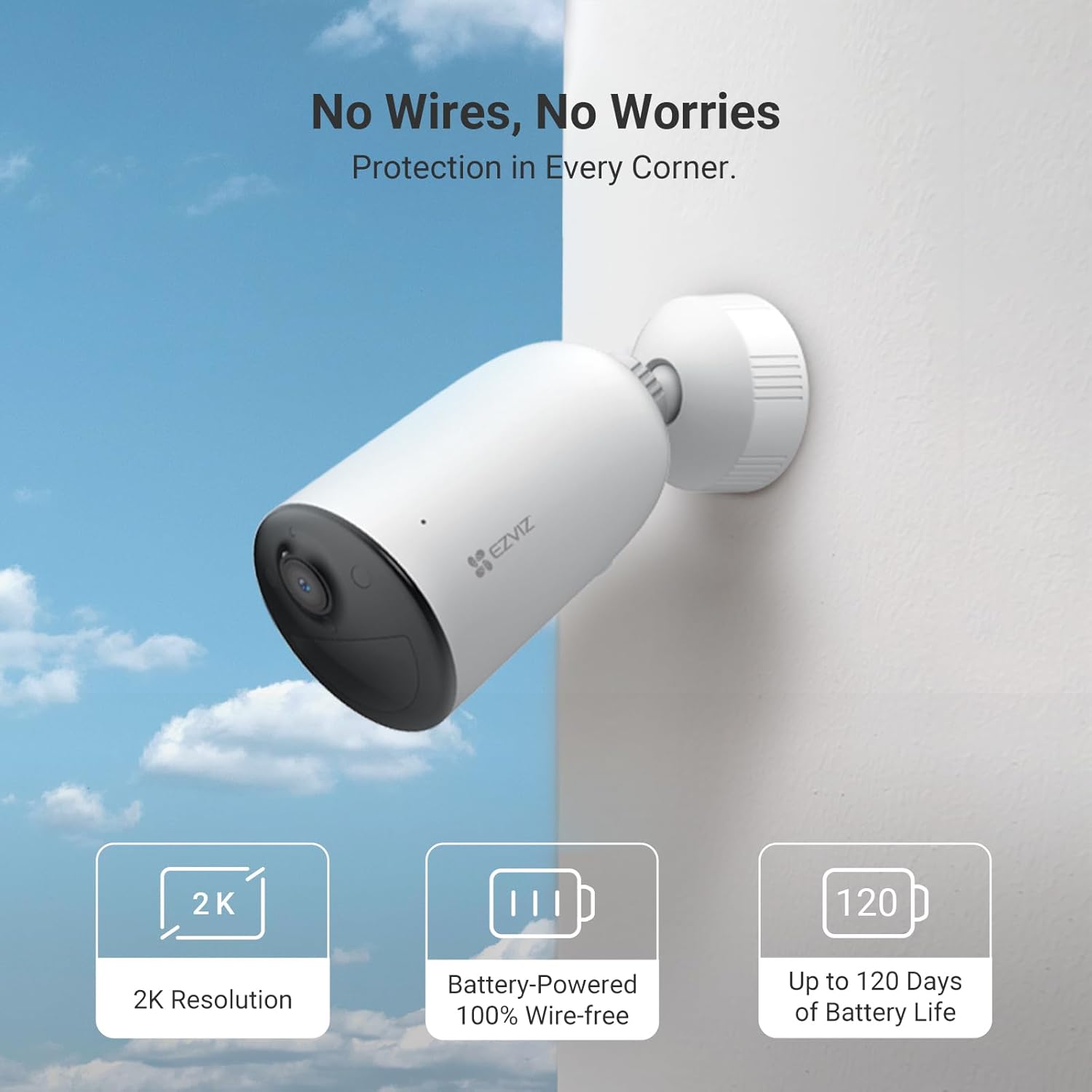 2PC Battery Solar Security Camera Outdoor Wireless, 24/7 Recording 2K HD, Support Google or Alexa, WiFi 6 ,Human Vehicle Detection, Colour Night Vision, 2-Way Audio (CB3 AOV 2PC) Cb3 2k 2pc