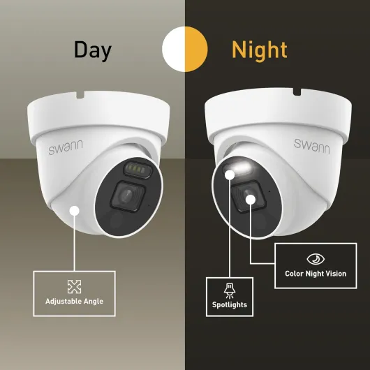 4K Ultra HD Dome Security Camera – TrueDetect Heat & Motion, Colour Night Vision, Audio, Spotlight Deterrent, IP66 Weatherproof, 90° View – Add-On DVR-5880 System