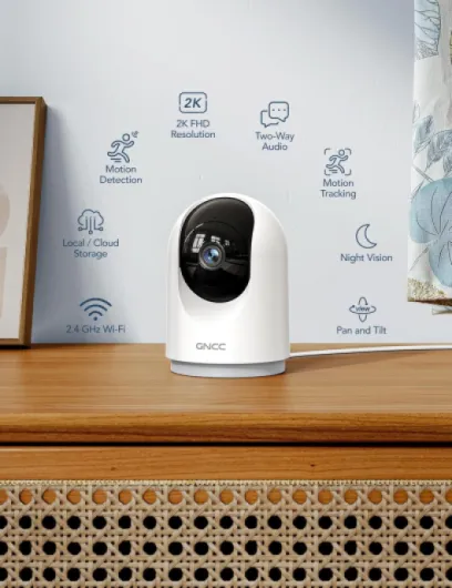 2K Indoor Security Cameras for Pet Dog with App, 2-Pack CCTV Cameras House Security WiFi, Night Vision, Motion Detection, 2-Way Audio, Cloud/SD Storage, Works with Alexa, 2.4G WiFi Only White-2 Counts
